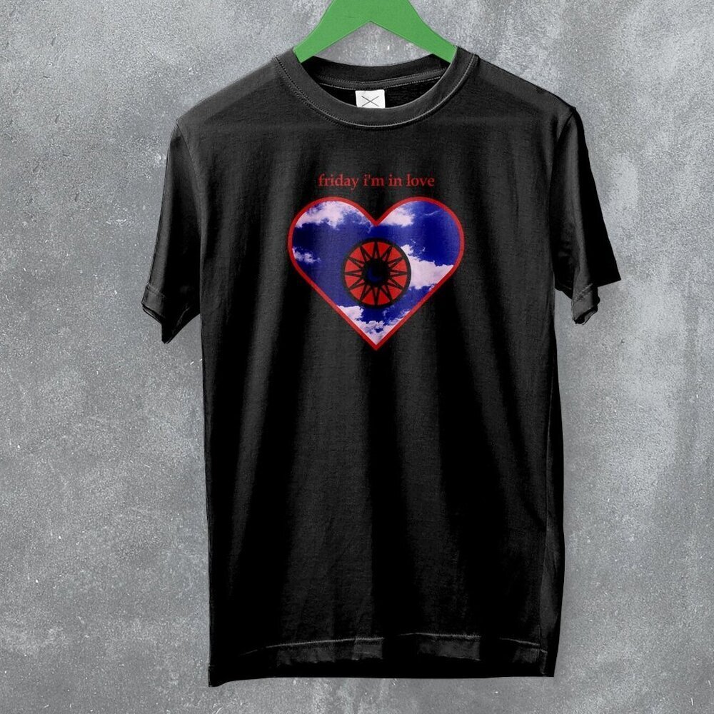 The Cure Friday Im In Love Post-Punk Band Music Graphic Art T-Shirt .